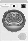 Beko BM3T30210W1 Wäschetrockner, 10 kg, Frontlader Wärmepumpentrockner, Hygiene Trocknen & Hygiene Auffrischen, kombinierter Filtermechanismus, 15 Programme, Knitterschutz, AquaWave Schontrommel, Weiß