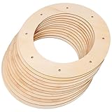 JOINPAYA 12 Stück Runde Holzkranzrohlinge 30cm Kranzbasis aus Langlebigem Holz Kränze zum Basteln für Selbstgemacht Weihnachts und Blumenkränze