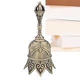 Messing-Handglocke – laut, klares Glockenspiel, Vintage-Stil-Design, langlebige Metallkonstruktion, tragbares Event-Zubehör | Ideal für Klassenzimmer, Restaurant, Kirche, Hochzeit, Meditation