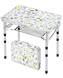 Sportneer Campingtisch klappbar höhenverstellbar, 60x40cm （4 Höhe） HOutdoor Klapptisch Camping Tisch klein | Balkon Grilltisch Picknicktisch Kompakt & Leicht