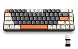 YINDIAO K68 60% Kabellose Mechanische Gaming Tastatur,Bluetooth 5.0/2,4 GHz,Kompakte 68 Tasten Mini Tastatur mit Dual Modus Empfänger,Hot Swap fähig,Stromsparend,Roter Schalter,für PC (Milk Shake)