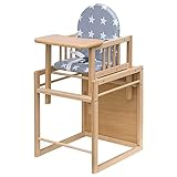 Best For Kids Kombihochstuhl Victoria Sterne - leicht umbaubar zur Stuhl-Tisch-Kombination