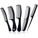 AHLPO Haarkamm Kamm Set - 5PCS Professioneller Friseur Präzisionskamm, Barbier Haarstyling Salon Breiter Zahnkamm Carbon Doppelzahnkamm, Antistatischer Styling Hair Comb für Männer und Frauen