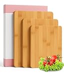 Bambus Schneidebrett aus Holz - 3er Set- Natürlich ohne Farbe oder Lack | Antibakteriell | 38x25 / 30x20/ 22x15 | Massiv, Langlebig & Messerfreundlich | Holzbrett -1,5 cm Dick