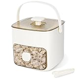 Eiswürfelmaschine Mit Presstyp, Eiswürfelbox Mit Schublade und Aufbewahrungsbehälter, 48 Gitter Wiederverwendbares Eisgitter Für Kaffee-Cocktails und Saft, Ideal Für Home Kitchen White