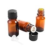 HugeDE 10-ml nachfüllbare leere ätherische Öle Flaschen Bernstein Glas Aromatherapie Flaschen