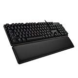 Logitech G513 mechanische Gaming-Tastatur, GX Brown Taktile Switches, RGB-Beleuchtung, USB-Durchschleife, Handballenauflage mit Memory Foam, Aluminium-Gehäuse, Deutsches QWERTZ-Layout - Carbon/Schwarz