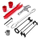 TUOSHUNGE Beckenschlüssel Multifunktionaler Spülenschlüssel Armaturenschlüssel,Verstellbarer Maulschlüssel Standhahnmutterschlüssel,für Wasserhahn-Reparatur und enge Räume,klempner Werkzeug