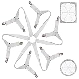 Bettlakenspanner Verstellbar, Bettlaken Spanner mit 6 Seiten und 12 starken Metallklammern, Dreieckige Bettlaken Spanner, Lakenspanner mit Metallclips, für Allround und Vierkantmatratzen
