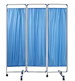 Faltbarer Raumteiler für die Überwachung der Intensivstation auf Rädern – Medizinischer Sichtschutz aus Edelstahl mit abnehmbarem Vorhang – Ideal für Notaufnahme und Station