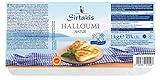 Sirtakis Halloumi Natur - 2x 1kg Vakuum - Pfannenkäse Pfanne Grillkäse Grill Ofenkäse Ofen 43% Fett i. Tr. mit Minze Schnittkäse Käse mikrobielles Lab Halal vegetarisch glutenfrei