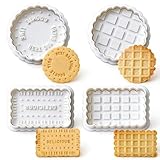 Keksstempel-Set, 4 Stück, 3D-Ausstechform mit Kolbenstempel, 4 Stile, lustige Keksformen für Leckereien, Backen, Kuchen, Gebäck (Stil A)
