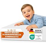 Foxx Baby Kindermatratze [60x120 cm, pflegeleichter Bezug] Hochwertiger Schaumstoffkern, hautfreundlicher Bezug abnehmbar und waschbar, Matratze für Gitterbett oder Reisebett
