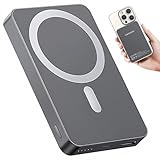 PORTENTUM MagSafe Powerbank Schnellladefunktion 10000 mAh Ultra-Slim 14 mm – Power Bank magnetisch 22,5 W PD & QC – Wireless Qi 15 W – USB-C + USB-A kompatibel iPhone Samsung Smartphones Tablets