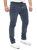 Yazubi Jayden - Baumwoll Cargo Hosen Männer - Stretch Cargohose - Arbeitshose Herren Slim Fit, Grau (Turbulence 194215), W33/L32