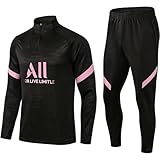 Cololuck Paris Fußball Trainingsanzug, Herren-Trikots Football Club Herren-Langarm-Sportbekleidung, Lauf-Trainingsanzug Atmungsaktives Sporttraining Fitness-Trainingsanzug Jogginghose Jogginganzug