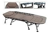 MK-Angelsport Angelliege 150 kg Karpfenliege XXL 8 Bein Fort Knox FlatSize X-Pro Camo Bedchair Gartenliege Liege