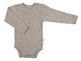 Joha Baby Jungen Woll-Body Langarm 100% Merino-Wolle, Farbe:sesam Melange, Größe:56/62