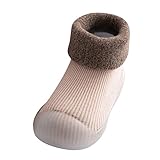 sockenschuhe baby, Krabbelschuhe Baby Outdoor Winter Unisex Niedlicher Babyschuhe Bodenschuhe Für Mädchen Junge Sockenschuhe Einfarbig Rutschfeste Kinder Weicher Lauflerner-Schuhe Barfußschuhe