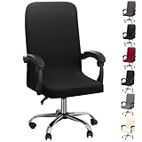 Dioxide Bürostuhl bezug Bürostuhlabdeckung Stuhlhussen Drehstuhl Bezug Moderne stuhlbezug sitzfläche Elastischer Abnehmbarer Stuhlbezug für die Bürostuhl(No Stuhl)(Schwarz M)