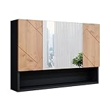 Vicco Bad Spiegelschrank Irma, Anthrazit/Eiche, 80 x 55 cm