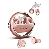 PAXA 3-in-1-Ohrringe Kopfhörer mit Clip: Stylische, Modische Open Ear Kabellos Schmuck Kopfhörer Bis zu 140h Spielzeit, Bluetooth 6.0, für Alltag, Fitness & Arbeit, Ctbuds Roségold
