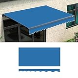 Ausziehbarer Ersatzstoff für Terrassenmarkise, 2,4 m, 3 m, 3,6 m, Sonnenschutz, Überdachung, Leinwand für den Außenbereich, mittelblau, 2 x 1,5 m, langlebig und UV-beständig