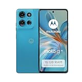 Motorola Moto g75 5G Smartphone (6,78'-FHD+-Display, 50-MP-Kamera, 8/256 GB, 5000 mAh, Android 14) Aqua Blue (Veganes Kunstleder), inkl. Schutzcover [Exklusiv bei Amazon]