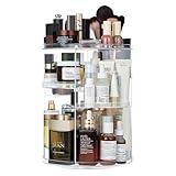 UZHNOE Make Up Organizer Drehbar 360° Rotating Makeup Organizers Kosmetik, Schmink Aufbewahrung Skin Care Organizer Transparent Adjustable Multifunctional for Dresser, Bathroom, Bedroom