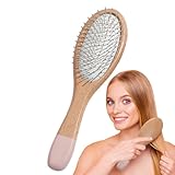 Cuaovhk Glättende Haarbürste, Bürste für lockiges Haar - Entwirrungsbürste aus Holz für Damen mit weichen Borsten,Nasshaarbürsten für Frauen, Männer, Mädchen für Dating, Reisen, Party