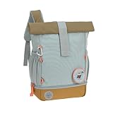 LÄSSIG Kindergartenrucksack Kinderrucksack Rolltop mit Brustgurt wasserabweisend, 11 Liter/Mini Rolltop Backpack Nature Hellblau