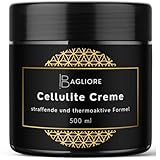 BAGLIORE® XXL 500 ML Thermoaktive Cellulite Creme, Straffende Formel für jeden Hauttyp zur Bekämpfung von Cellulite an Oberschenkeln, Bauch, Gesäß, natürliche Wirkstoffen, Orangen Duft, Made in Italy