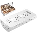 Hogvinnatil Raucherbox für Pelletgrill, Raucherbox Chips aus Holz | BBQ Smoker Box Stahl Insolless VAY, Zubehör für Holzkohlegrill mit Deckel, Kohlehalter für Außengrill,