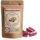 SPINTZ® 360 Bio Rote Bete Kapseln - hochdosierte Rote Beete Kapseln - 720mg Bio Rote Beete Pulver pro Kapsel aus biologischem Anbau - vegan - nachhaltig und plastikfrei verpackt
