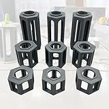 NEXCAPE Höhensteine passend für GraviTrax, 3D-Gedruckt, Kugelbahn-Erweiterung, Konstruktionsspielzeug, 9-teiliges Set, 30mm/50mm/100mm Säulen, Made in Germany, Grau
