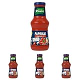 Knorr Paprika Sauce Ungarische Art leckere Grillsauce ohne geschmacksverstärkende Zusatzstoffe und Konservierungsstoffe 250 ml (Packung mit 4)