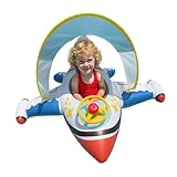 Baby Schwimmflügel - Baby-Schwimmring | -Schwimmring fürs Schwimmbad | Aufblasbares Floß in Flugzeugform mit Sonnenschutzdach, Wasserspielzeug für Kinder im Alter von 1–6 Jahren, für Partys im Fre