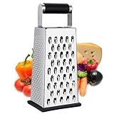 YC Kitchen Käsereibe, Reibe Edelstahl, Gemüsehobel, Reibe für gemüse, 4-seitig Vierkantreibe & Küchenreibe,Praktische Gadgets für die Küche (groß)