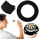 PKKP 45 cm Dart Catchring Surround, Eva Dartscheibe Schutzring, Tragbare Dartscheiben-Einfassung, Dart Surround Auffangring, Dart Board Surrounding für Dartspiele (Rund - Schwarz)