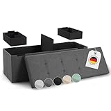 Blumtal Sitzbank mit Stauraum + 2 extra Boxen - Truhenbank mit Stauraum 110x38x38 cm - Sitztruhe mit Stauraum - Bequemer Hocker mit Stauraum - Sitzhocker mit Stauraum - Ottoman - Sitzbox in Anthrazit