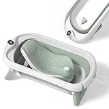 Faltbar Baby Badewanne Mit Rutschfestem Badewannensitz - Babywanne Xxl Mit Badethermometer - Von Der Geburt Bis 3 Jahre - Baby Bathtub - Babygeschenk - Geburtsgeschenke Für Mädchen & Jungen