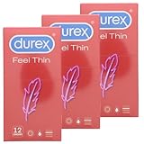 3 x 12 Durex Kondome Feel Thin Gefühlsecht Dünn Transparent Naturkautschuk Large