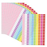 2000 Stück Bunte Rechteckige Klebeetiketten, Aufkleber zum Beschriften für Schule Büro Küche, Aufkleber zum Beschriften in 10 Farbstil, Selbstklebend Etiketten für Schreibwaren