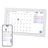 Gugxiom Digitaler Kalender, 15.6' Digitaler Wandkalender Touchscreen, WIFI Elektronischer Wandkalender Familienplaner, Intelligenter Tischkalender für Organisation Hause Tägliche Planung (Weiß)