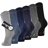 Effeet Socken Herren, 6 Paar Business Herrensocken aus atmungsaktiver Baumwolle ohne drückende Naht, Anzug Socken mit Geschenkbox，Strümpfe für Altag und Freizeit, Männergeschenke