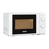 Exquisit Mikrowelle 20L, 1000 Watt Grill, 700 Watt, 25,5cm Drehteller, 5 Leistungsstufen, Timer, Auftaufunktion, 2 Drehregler, MW 802 G weiss