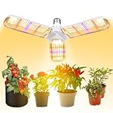 xingruyu 150W LED Pflanzenlampe,E27 414 LEDs Vollspektrum Pflanzenlicht, Sunlike Grow Lichter,für Zimmerpflanzen,Gewächshaus,Hydroponische Pflanzen und Gemüse,Sämling Gemüse, Blumen