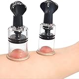 Nippel Sucker Nippelsauger Brustwarzensauger für Frau Extra Stark Paar Set Transparent Sauger 2 Stück Schwarz rosa (Schwarz, innerer Durchmesser 2 cm)