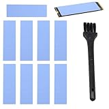 VAEIORP 9 Pcs Wärmeleitpad für M.2 SSD mit Wärmeleitfähigkeit 6 W/mk Enthält 1 Bürste(0,5 mm / 1,0 mm / 1,5 mm) (Blau)