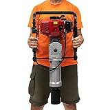 2-Takt 52ccm Benzin Pfahlramme, 45J T-Pfosten Pfostentreiber Tragbarer Zaunpfahl-Ramme Hohe Beanspruchung Erdlochbohrer Pfahlramme Benzin Motor Aufprallenergie Luftkühlung Hand-Zug-Start Einzylinder